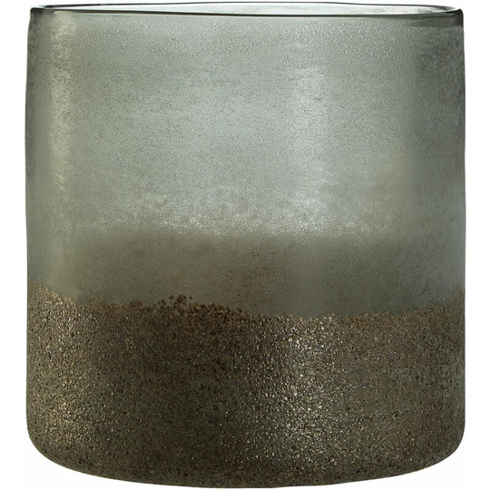 Premier Housewares - Room Decor Flower Vase Clear Large Grey Metallic Vase Glass Vases For Flowers Black Modern Floor Vase 18 x 18 x 18
