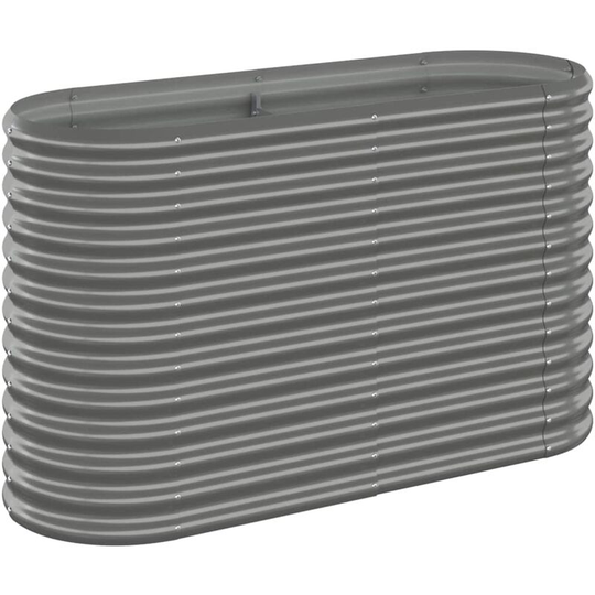 Garden Planter Powder-coated Steel 114x40x68 cm Grey Vidaxl Grey