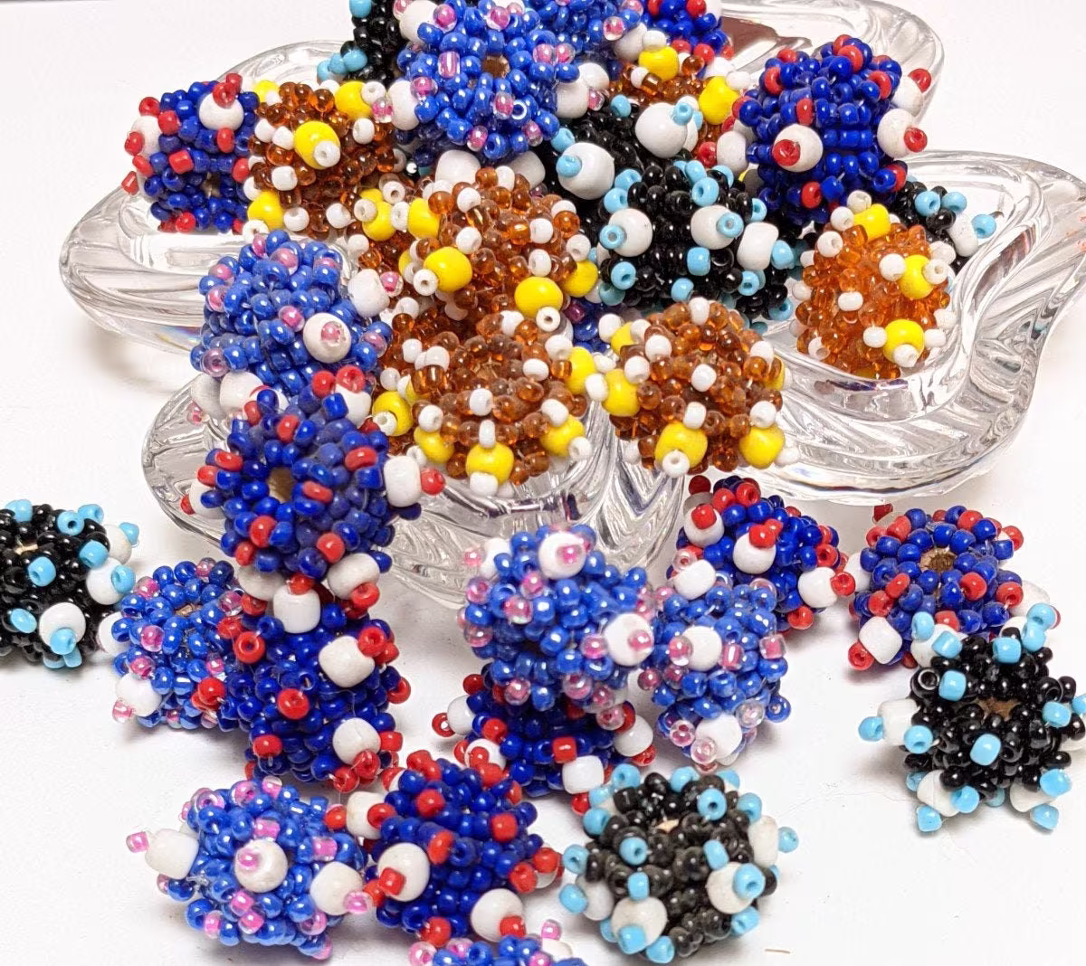 Mix Lot Glass Beads Seed Beads Bumpy For Bracelet Jewelry Making - Super Cute Bulk Diy Dainty Finding 30Pcs