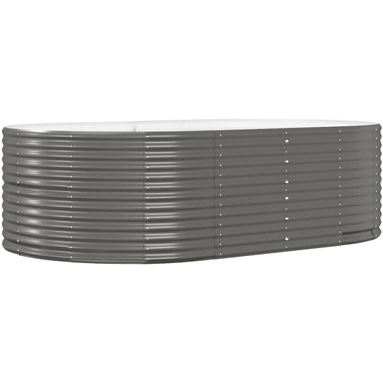 Garden Planter Grey 212x140x68 cm Powder-coated Steel Vidaxl Grey
