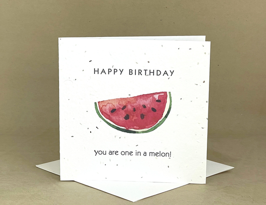 Plantable Eco-Friendly Seeded Card/Happy Birthday ... You're One in A Melon