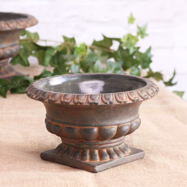 Vintage Style French Urn Cement Pot 12cm Outdoor Planter Garden