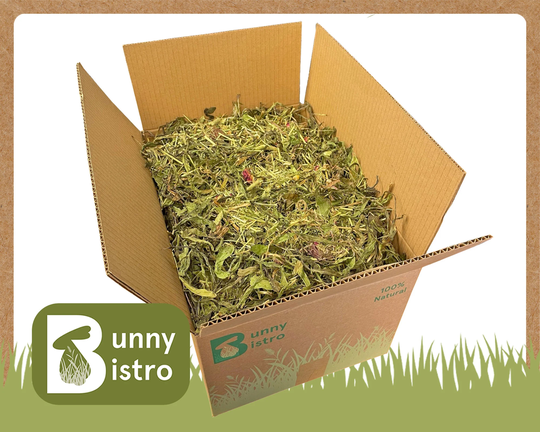 Bunny Bistro Botanical Hay Boxes - Natural Food Box For Rabbits, Guinea Pig