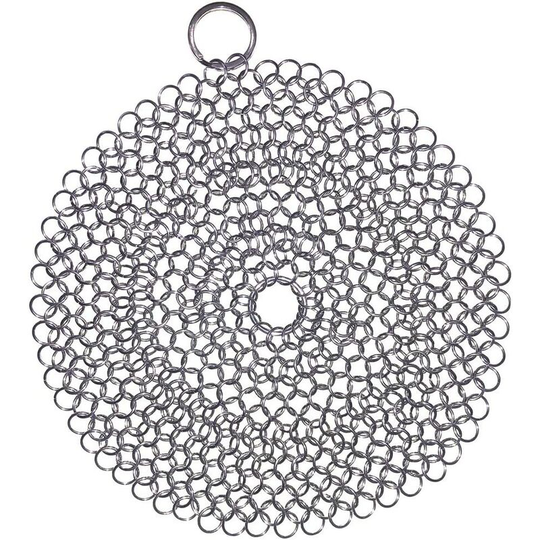 Cast Iron Cleaner, Premium 316 Stainless Steel Cast Iron Skillet, Chainmail Scrubber for Pre-Seasoned Cast Iron Skillet, Dutch Ovens, Waffle Maker,
