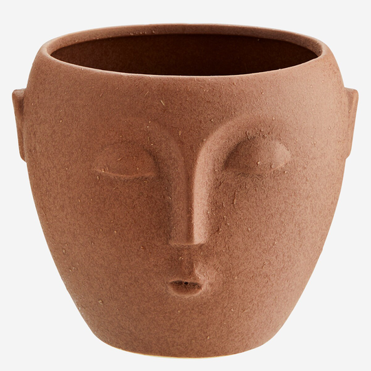 Terracotta Head Planter - Ceramic Face Plant Pot Unique Modern Boho Cactus Indoor House Succulent Lei