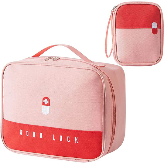 Perle Rare - 2 Pieces Medical Box, Portable Medicine Bag, Mini Empty First Aid Kit, Storage Bag Drug, Large Capacity Waterproof Medical Empty Medical