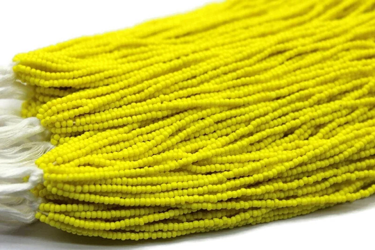 13/0 Czech Seed Beads, Yellow Opaque, 1/3/5 Hanks Preciosa Ornella Beads, Embroidery Beads, Craft Supply, Jewelry Findings