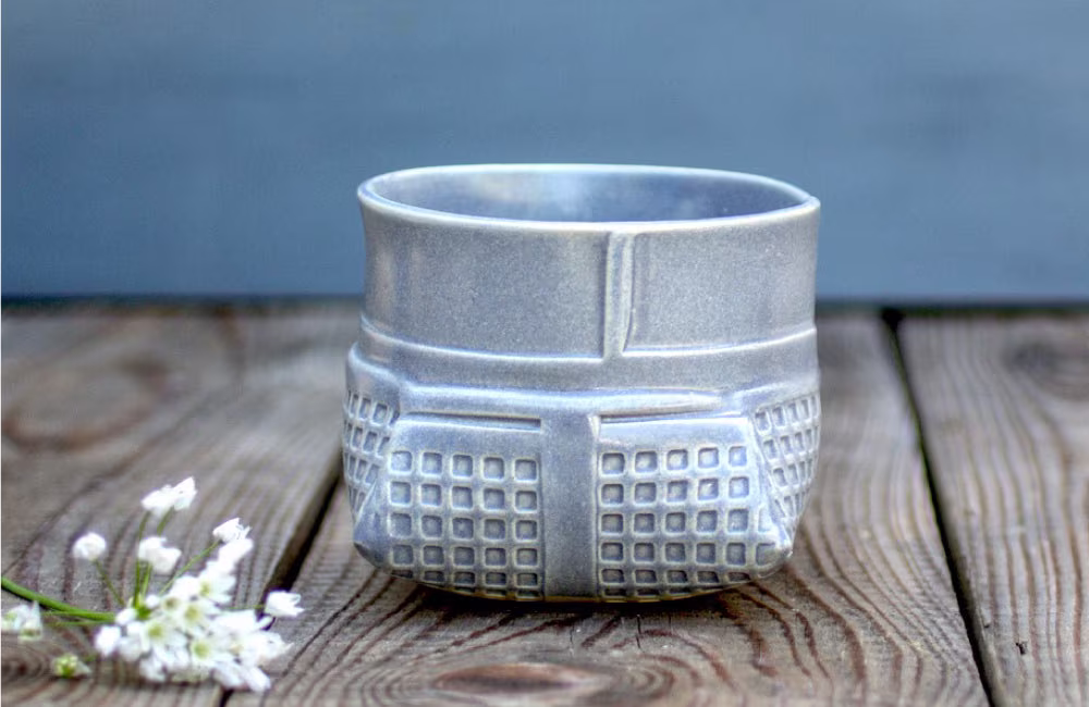Ceramic Planter, Gray Succulent Planter