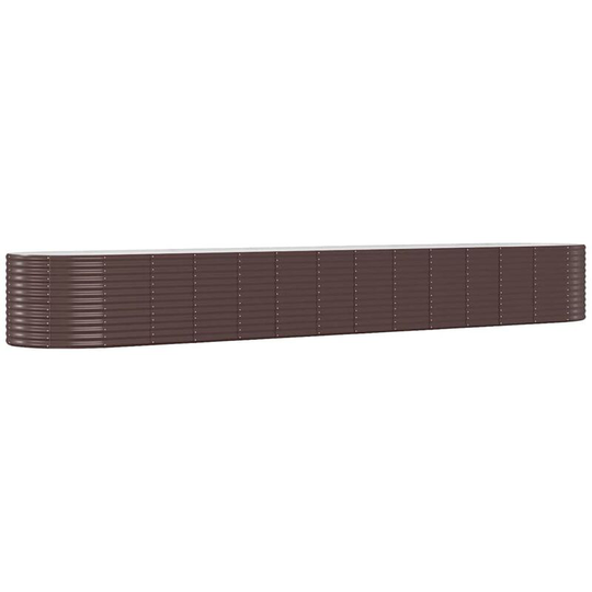 Garden Planter Brown 554x100x68 cm Powder-coated Steel Vidaxl Brown