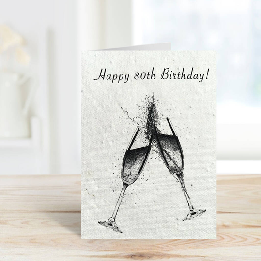 Happy 80th Birthday Plantable Seeded Card