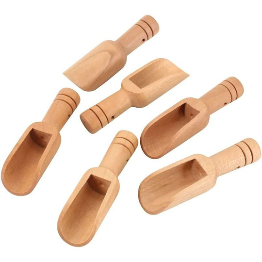 6 Pieces Mini Wooden Spoons Wooden Candy Spoon Piccolo Small Spoon for Bath Salts Tea Spoon Laundry Spoon Wooden Candy Spoon