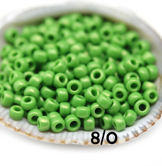 Green Toho Seed Beads Size 8/0 Hybrid Sueded Gold Opaque Mint Y624 Rocailles 10G - S270