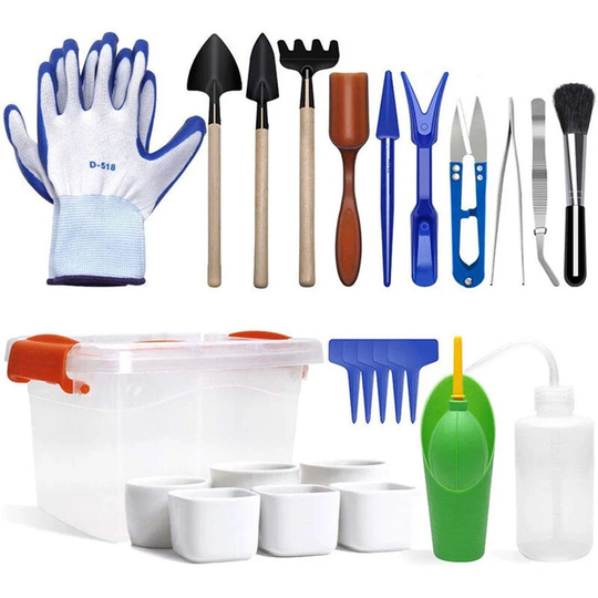 Lifcausal - 41PCS Succulent Plant Tools Mini Garden Planting Care Tool Set Bonsai Succulent Transplanting Miniature Fairy Gardening Hand Tools Gloves