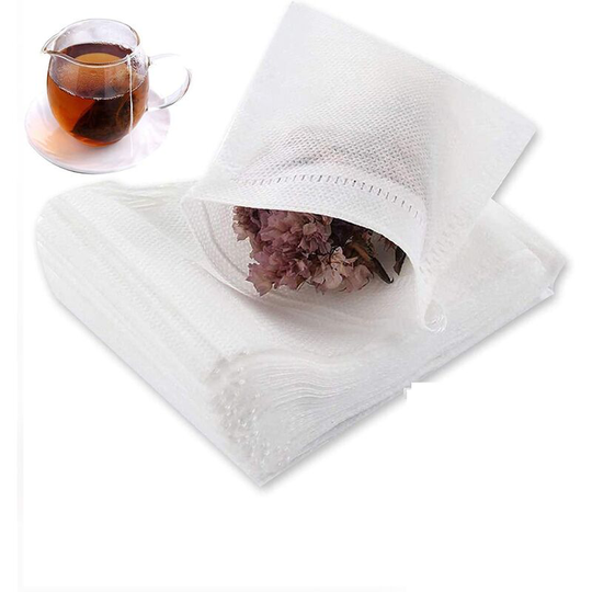 400 Pieces Disposable Tea Filter Bags Empty Cotton Drawstring Filter Tea Bags for Loose Leaf Teal Lo(9 x 7cm)