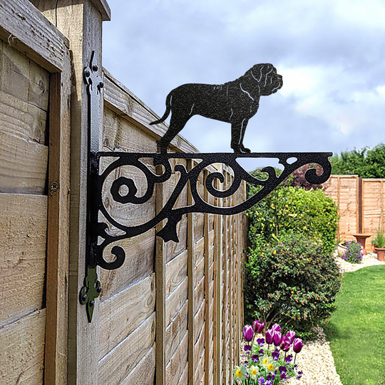 Mastiff Ornamental Hanging Bracket - Contemporary Basket Wall Mounted Decorative Garden Black