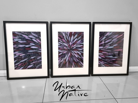 Original Hand Painted Acrylic Wall Art, Aboriginal Art Design, Abstract Painting, Home Decor, Bedroom Decor, Modern Framed Canvas 135x62cm Size
