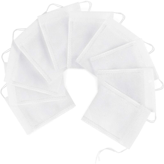 Sun Flowergb - Pack of 100 Disposable Tea Bag Empty Filter Bag Strainer Teapot Tea Bag White Non-Woven (7*9cm)