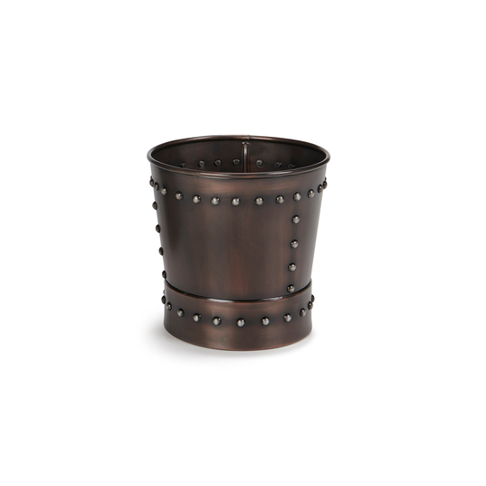 Unique 9 Inch Riveted Bronze Planter For Outdoor Or Indoor Use, Garden, Deck, & Patio