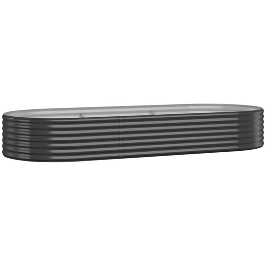 Garden Planter Powder-coated Steel 249x100x36 cm Anthracite Vidaxl Anthracite