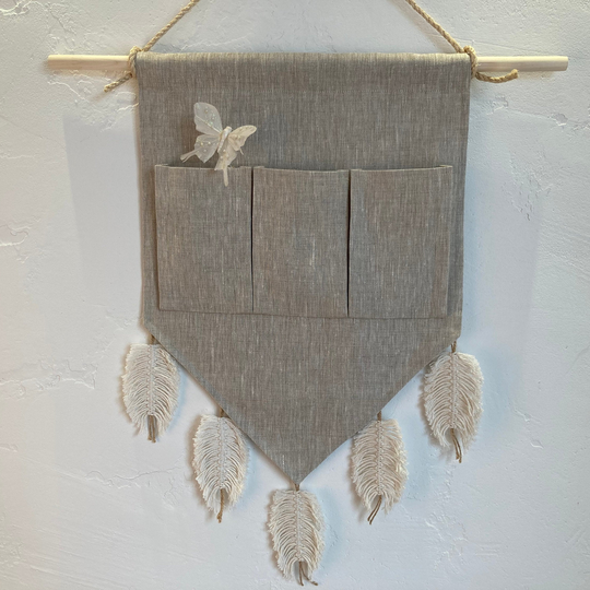 Linen Bags Wall Organizer, Hanging Pocket Room Home Storage