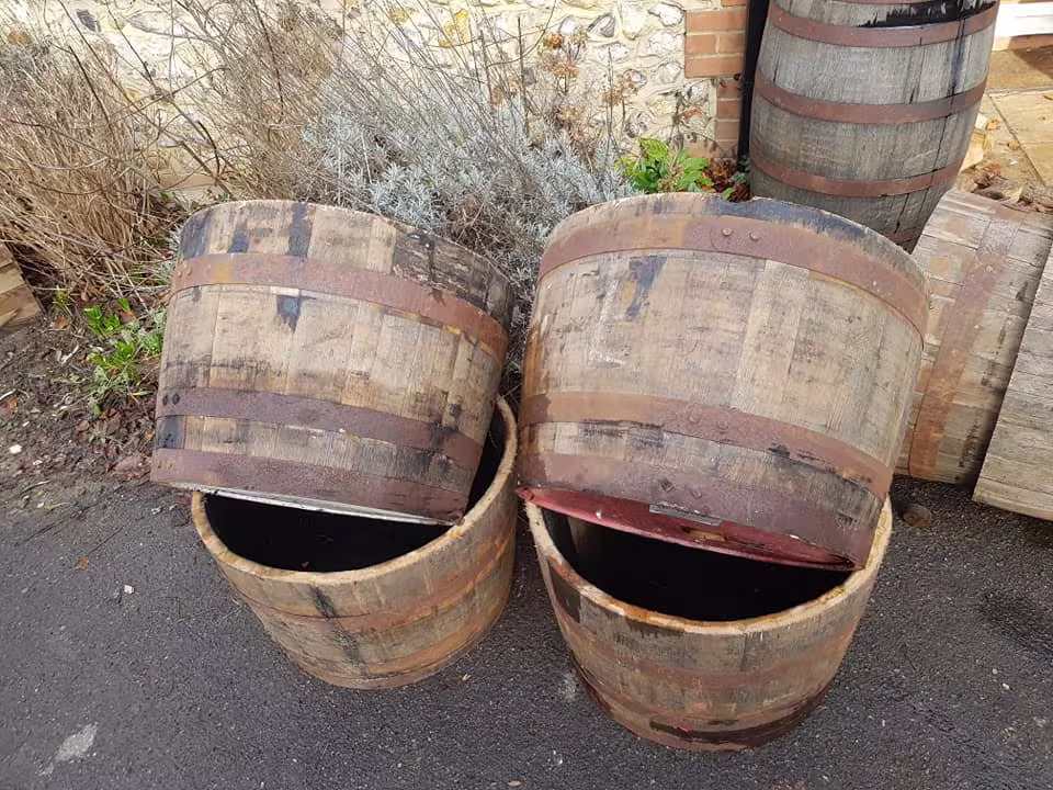 Reclaimed Rustic Oak Barrel Planter -Perfect For Tree, Flowers, Herbs, Vegetable