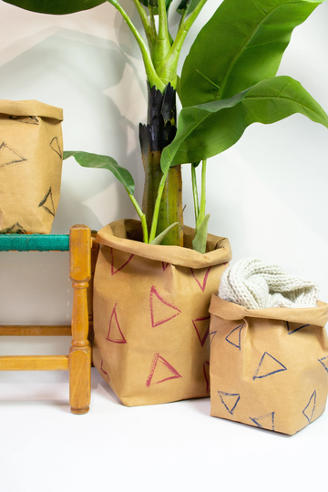 Hand Painted Brush Stroke Paper Planter, Washable Bag, Nordic Style Eco Storage, Modern Storage Bathroom Organizer