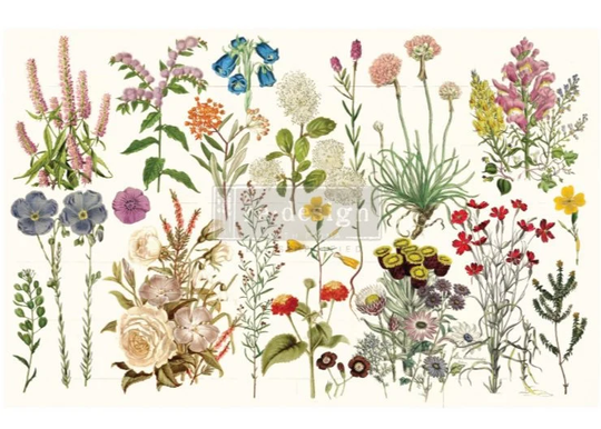 Wild Herbs Decoupage Tissue Paper By Redesign With Prima | 19" X 30