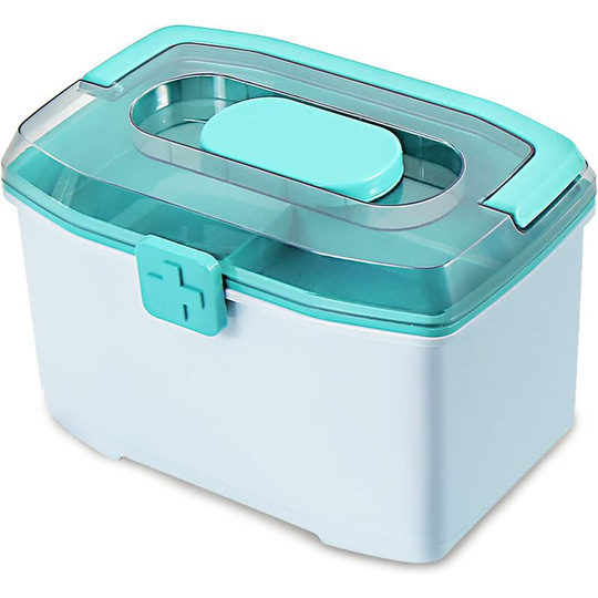 Betterlifegb - Medicine Box, BR-Life Family First Aid Box, Storage Box, Portable Medicine Cabinet, 2 Layers with Mini Pill Box