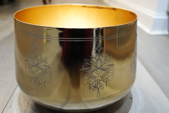 Gold Planters With Design, Brass Etched Indoor Gold, Gold Pots Design