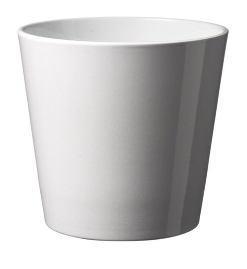 14cm Shiny White Ceramic Pot Indoor Planters - Fast & Free UK Delivery