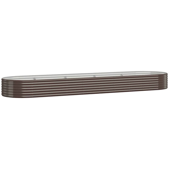 Garden Planter Powder-coated Steel 396x100x36 cm Brown Vidaxl Brown