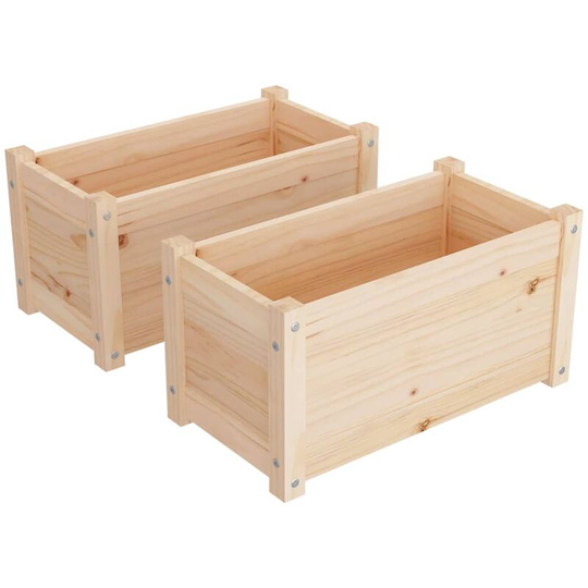 Garden Planters 2 pcs 60x31x31 cm Solid Pinewood Vidaxl Brown