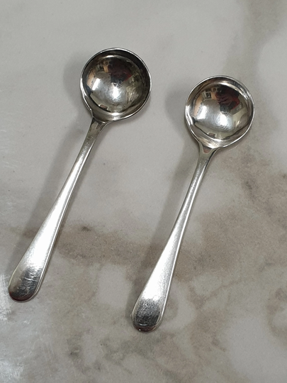 Vintage Birmingham Silver 1998 Pair Of Small Salt Spoons