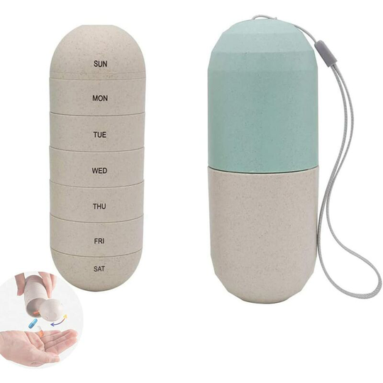 Sun Flowergb - Portable Pill Box,Plastic Pill Box Organizer,Daily Pill Organizer Plastic Pill Box Medicine and Vitamins Dispenser for Travel Work