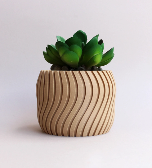 Minimal Indoor Planter, Curvy Pattern