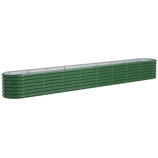 Garden Planter Powder-coated Steel 332x40x36 cm Green Vidaxl Green