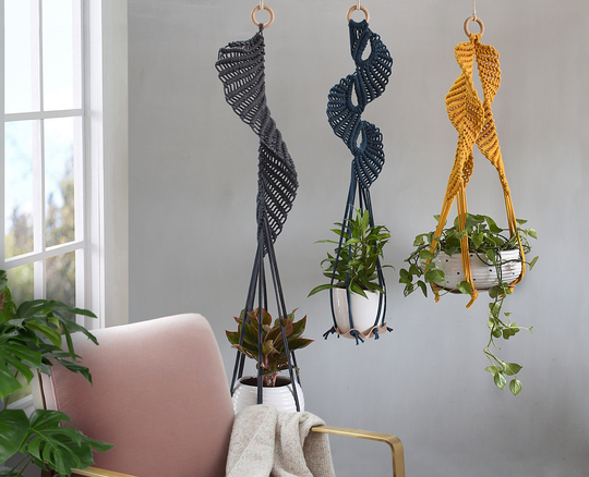 Indoor Hanging Plant Hangar, Leather Hammock Hanging, Jungle Air Hanger, Macrame Holder, Minimal Planter Hygge Decor
