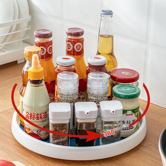 Seasoning Storage Rack 360 Rotating Ecoco Seasoning Organizer Shelf Oil And non-slip Kitchen Accessories Kitchen Organizer Small