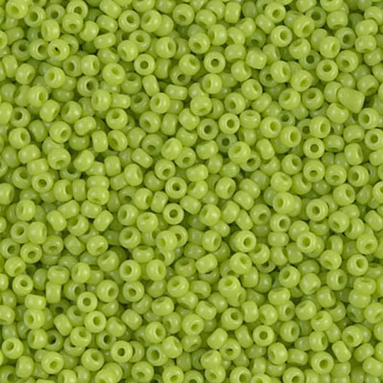 Miyuki Seed Beads 11/0 Opaque Chartreuse Green 11-416 24G Tube Of Beads, Glass Size 11 Rocaille