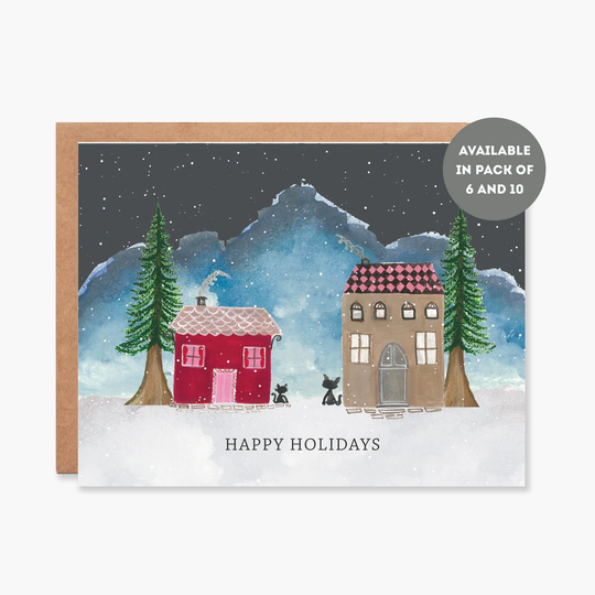Happy Holidays, Holidays Card Pack, Christmas Cards, Starry Sky Winter Scene Card, Season's Greetings, Boxed Set, Item Code - Cotc H16
