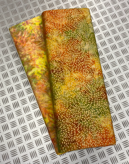 Batik Bali Salt Dyed & Stamped Metallic Fabric