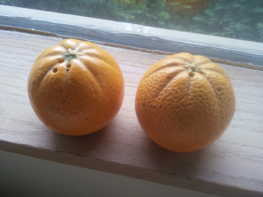Vintage Orange Salt & Pepper Shakers - Pair Of Mid Century Oranges