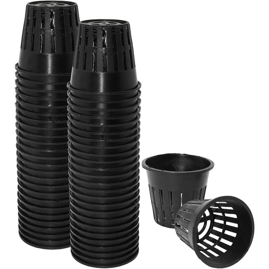 Naxunnn - Hydroponic baskets 50PCs hydroponic planning net mesh cup reusable pot long -lived garden net plastic cup black net mass for aeroponic