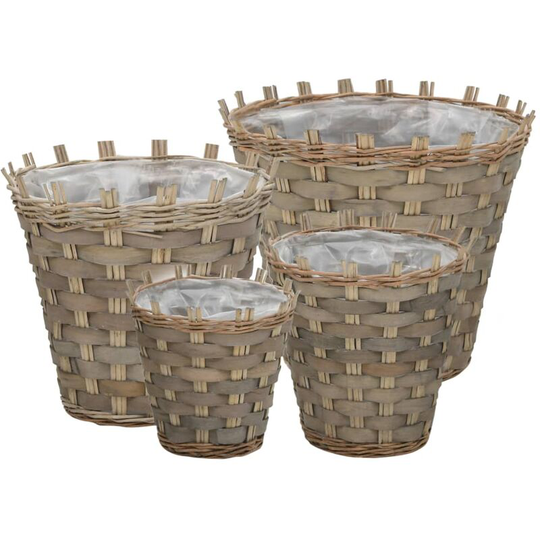 Vidaxl - Raised Bed 4 pcs Wicker with pe Lining Brown