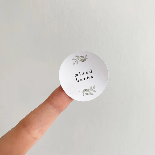 Spice Jar Stickers - 35 Labels in Total // Botanical Spice Rack Stickers, Cute Pantry Labels, Kitchen Organisation, Pretty Herb Jar Stickers