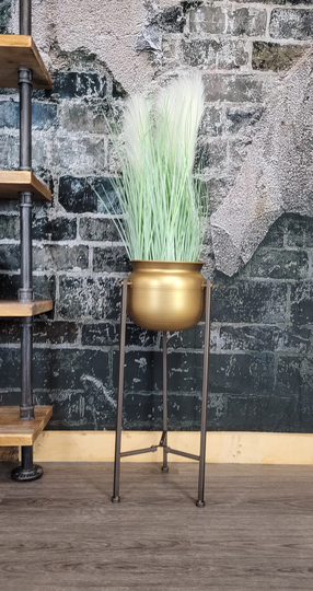 Large Plant Stand Antique Gold Planter With Plant Pot