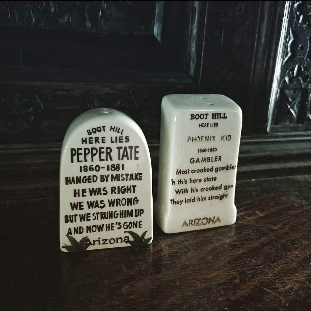 Vintage Gravestone Salt & Pepper Shakers