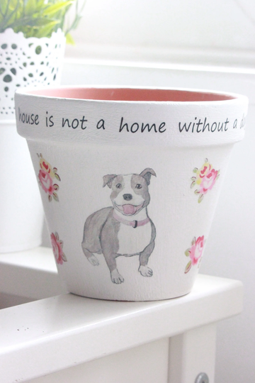 Staffie Plant Pot, Staffordshire Bull Terrier Gift, Staffie Owner