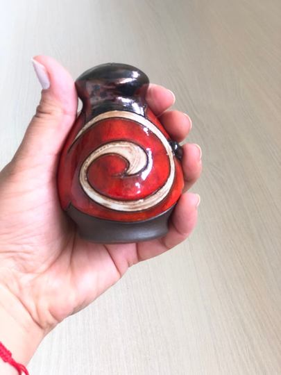 Red Pottery Salt Shaker, Ceramic Or Pepper Handmade Box, Kitchen Accessories, Cute Art Gift, Christmas Stocking Filler