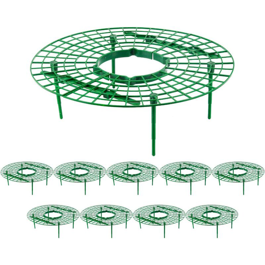 Set of 10 strawberry stands with 4 sturdy legs to keep plants clean and not rotting on rainy days.